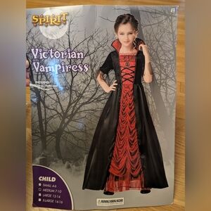 Spirit Victorian Vampiress Kids Costume - Black and Red